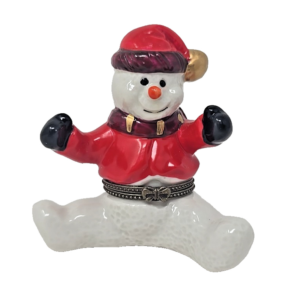 Vintage Ceramic Hinged Trinket Box Holiday Decoration PB194